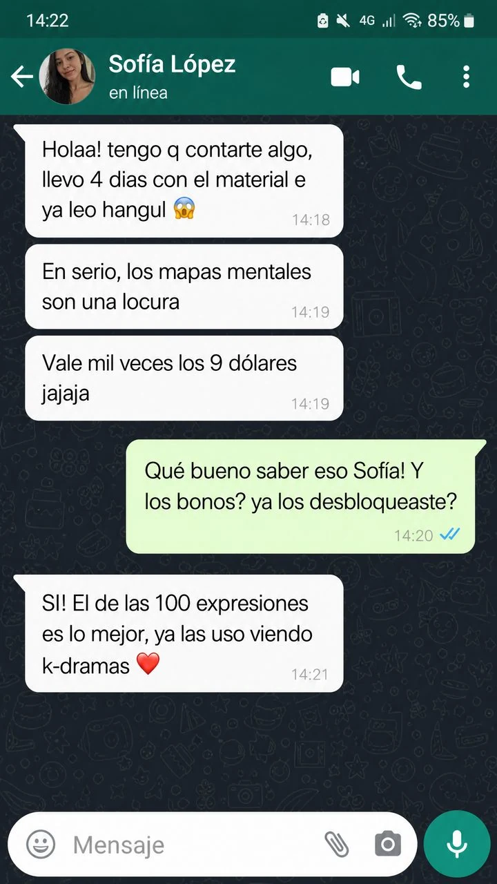Testimonio real de estudiante por WhatsApp