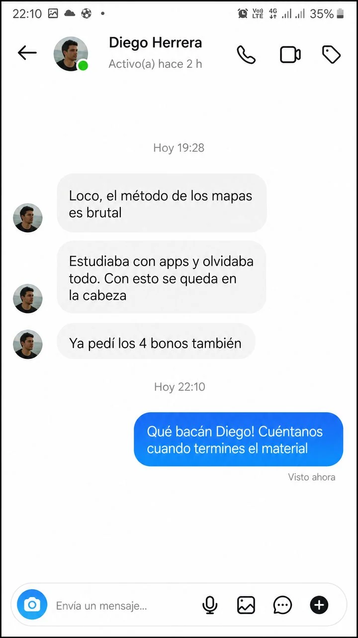 Testimonio real de estudiante por Instagram